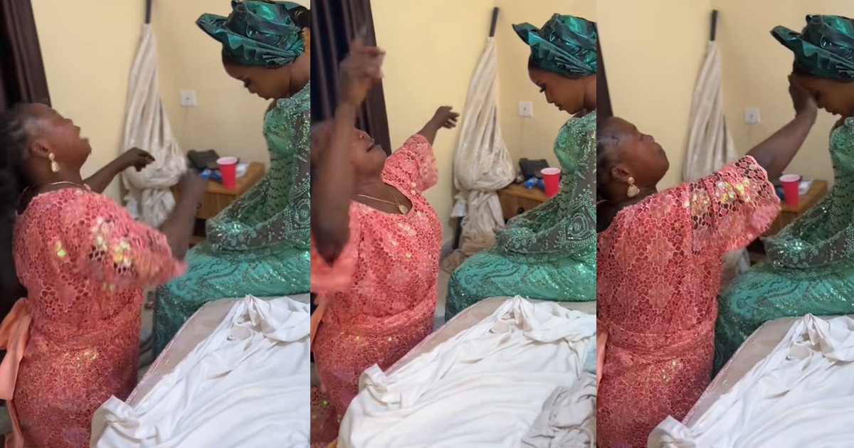 “Wedding must go as planned” – Mother-in-law becomes a ‘prayer warri0r’ after bride complained of s!ckness on wedding day (WATCH)